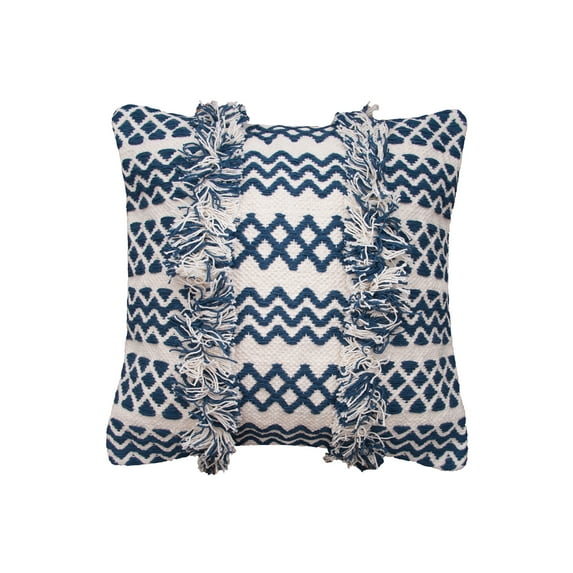 Harlow Navy Woven Square Accent Throw Pillow, 18" x 18"