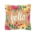 thumbnail image 1 of Hello Hooked Throw Pillow, 18" x 18", 1 of 5