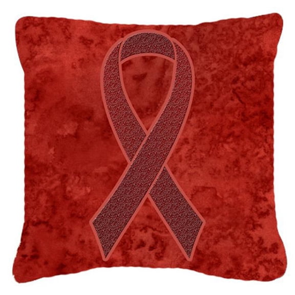18 x 18 In. Burgundy Ribbon for Multiple Myeloma Cancer Awareness Indoor & Outdoor Fabric Decorative Pillow