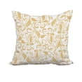 thumbnail image 1 of 18 x 18 Inch Aurora Gold Floral Print Decorative Polyester Throw Pillow with Linen Texture, 1 of 1