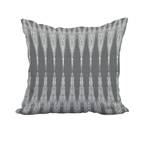18 x 18 Inch Black Geometric Print Decorative Polyester Throw Pillow with a Linen Texture