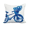 thumbnail image 1 of 18 x 18 Inch Blue Geometric Print Decorative Polyester Throw Pillow with a Linen Texture, 1 of 1