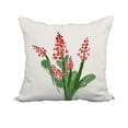 thumbnail image 1 of 18 x 18 Inch Bluebell Red Floral Print Decorative Polyester Throw Pillow with Linen Texture, 1 of 1
