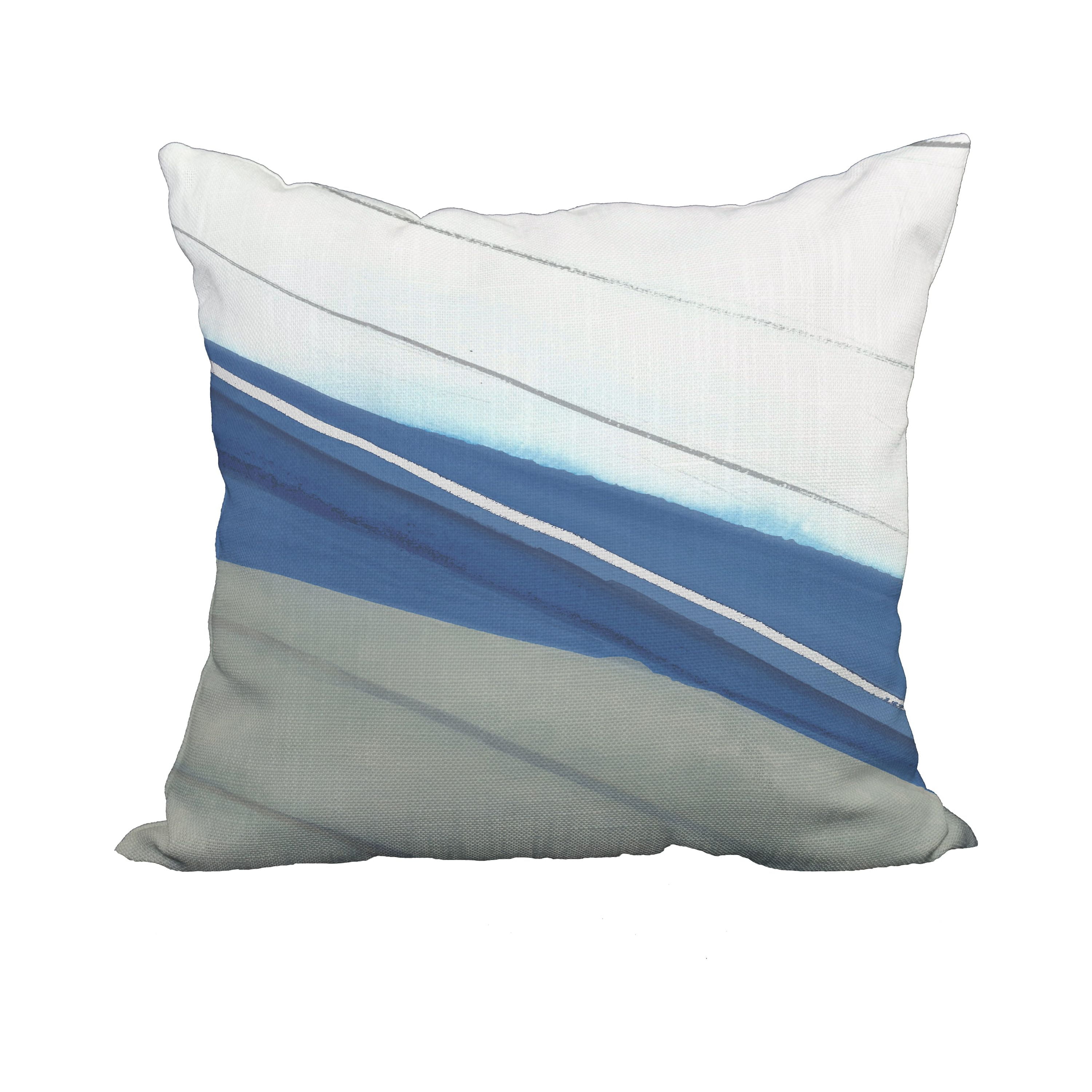 18 x 18 Inch Boat Bow Wood Taupe Geometric Print Decorative Polyester Throw Pillow with Linen Texture