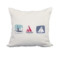 thumbnail image 1 of 18 x 18 Inch Boat Trio Ivory Geometric Print Decorative Polyester Throw Pillow with Linen Texture, 1 of 1