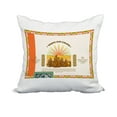 thumbnail image 1 of 18 x 18 Inch Cigar Box Front Orange Geometric Print Decorative Polyester Throw Pillow with Linen Texture, 1 of 1