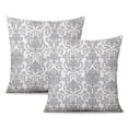 thumbnail image 1 of 18 x 18 Inch Comfy Grey & Beige Linen Pillow Covers - Pack of 2, Ideal for Sofa, Couch & Bedroom Decor, 1 of 7
