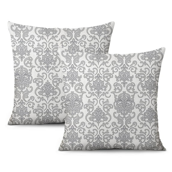 18 x 18 Inch Comfy Grey & Beige Linen Pillow Covers - Pack of 2, Ideal for Sofa, Couch & Bedroom Decor