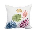 thumbnail image 1 of 18 x 18 Inch Coral Floral Print Decorative Polyester Throw Pillow with a Linen Texture, 1 of 1