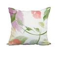 thumbnail image 1 of 18 x 18 Inch Coral Floral Print Decorative Polyester Throw Pillow with a Linen Texture, 1 of 1