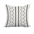 thumbnail image 1 of 18 x 18 Inch Cream Geometric Print Decorative Polyester Throw Pillow with a Linen Texture, 1 of 1