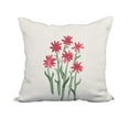 thumbnail image 1 of 18 x 18 Inch Daffodils Rust Floral Print Decorative Polyester Throw Pillow with Linen Texture, 1 of 1