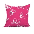 thumbnail image 1 of 18 x 18 Inch Eva Pink Floral Print Decorative Polyester Throw Pillow with Linen Texture, 1 of 1