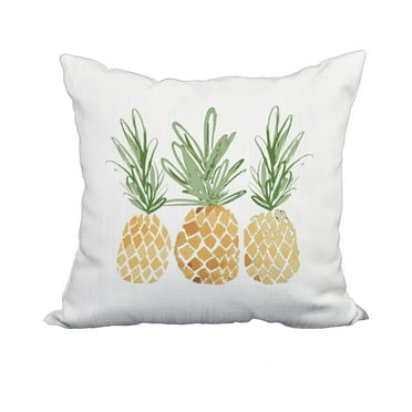 18 x 18 Inch Gold Geometric Print Decorative Polyester Throw Pillow with a Linen Texture