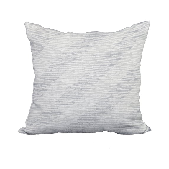 18 x 18 Inch Gray Geometric Print Decorative Polyester Throw Pillow with a Linen Texture