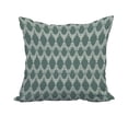 thumbnail image 1 of 18 x 18 Inch Green Geometric Print Decorative Polyester Throw Pillow with a Linen Texture, 1 of 1