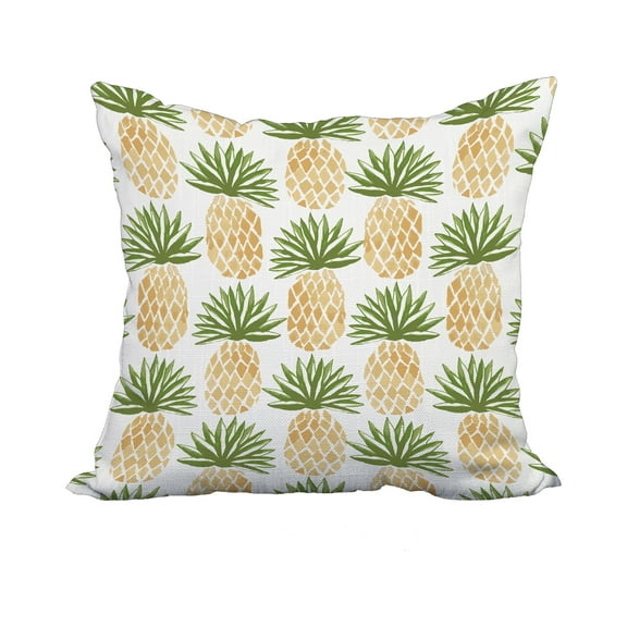 18 x 18 Inch Green Geometric Print Decorative Polyester Throw Pillow with a Linen Texture