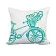 thumbnail image 1 of 18 x 18 Inch Green Geometric Print Decorative Polyester Throw Pillow with a Linen Texture, 1 of 1