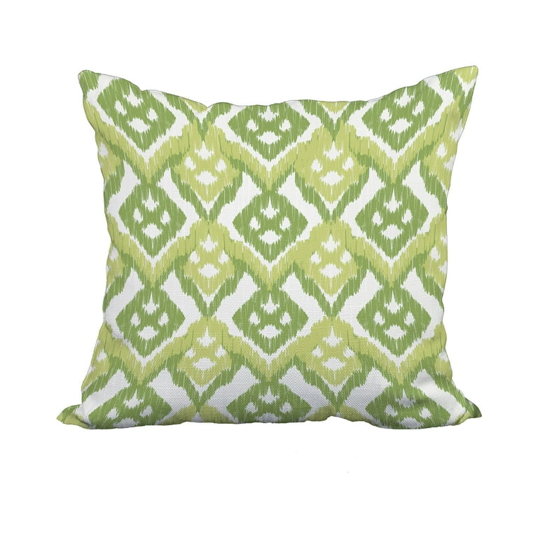 18 x 18 Inch Green Geometric Print Decorative Polyester Throw