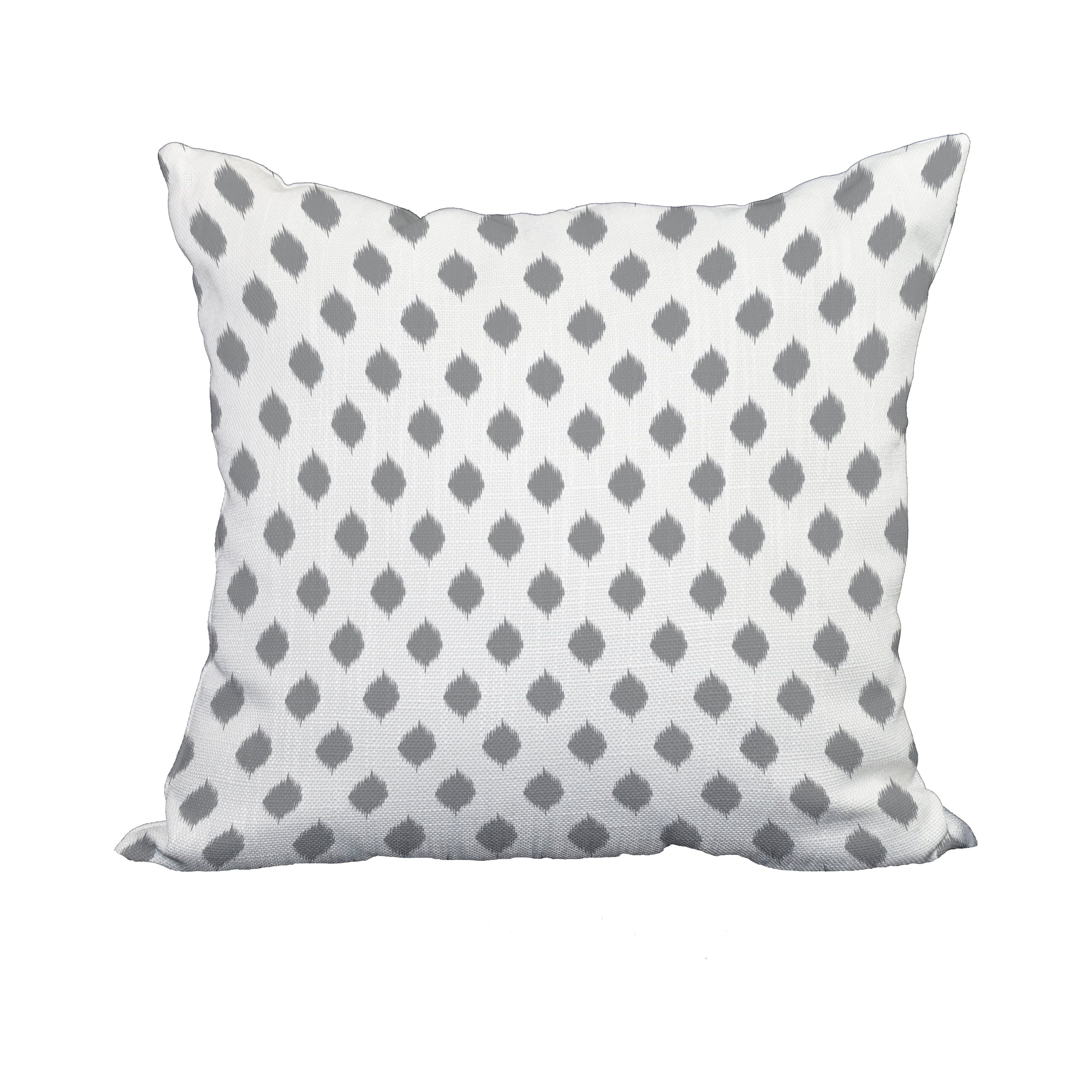 18 x 18 Inch Grey Geometric Print Decorative Polyester Throw Pillow with a Linen Texture