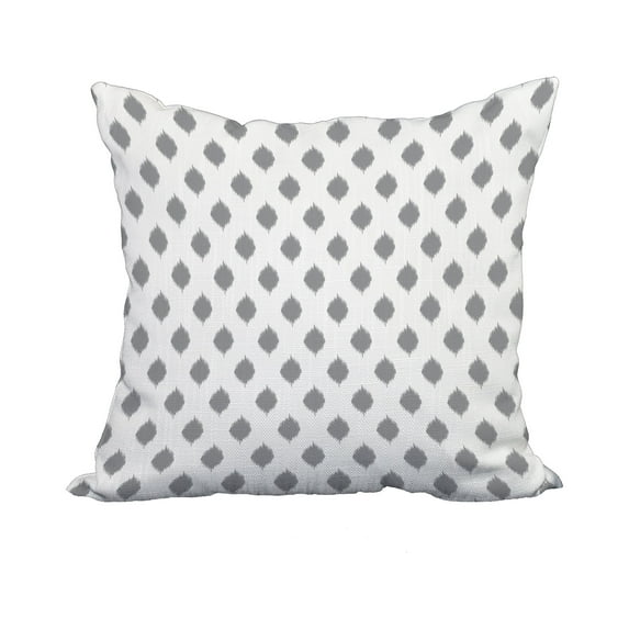 18 x 18 Inch Grey Geometric Print Decorative Polyester Throw Pillow with a Linen Texture