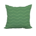 thumbnail image 1 of 18 x 18 Inch Harlequin Stripe Green Geometric Print Decorative Polyester Throw Pillow with Linen Texture, 1 of 1