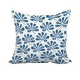 thumbnail image 1 of 18 x 18 Inch Ina Blue Floral Print Decorative Polyester Throw Pillow with Linen Texture, 1 of 1