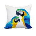 thumbnail image 1 of 18 x 18 Inch Macaw Close Up Mid Blue Tropical Print Decorative Polyester Throw Pillow with Linen Texture, 1 of 1