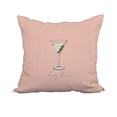 thumbnail image 1 of 18 x 18 Inch Martini Glass Happy Hour Coral Geometric Print Decorative Polyester Throw Pillow with Linen Texture, 1 of 1