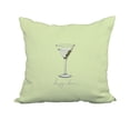 thumbnail image 1 of 18 x 18 Inch Martini Glass Happy Hour Light Green Geometric Print Decorative Polyester Throw Pillow with Linen Texture, 1 of 1