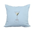 thumbnail image 1 of 18 x 18 Inch Martini Glass Happy Hour Pale Blue Geometric Print Decorative Polyester Throw Pillow with Linen Texture, 1 of 1