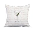 thumbnail image 1 of 18 x 18 Inch Martini Glass Text Fade Coral Geometric Print Decorative Polyester Throw Pillow with Linen Texture, 1 of 1