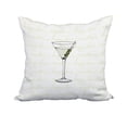 thumbnail image 1 of 18 x 18 Inch Martini Glass Text Fade Light Green Geometric Print Decorative Polyester Throw Pillow with Linen Texture, 1 of 1