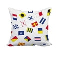thumbnail image 1 of 18 x 18 Inch Multi All Over Toss Larger Red Geometric Print Decorative Polyester Throw Pillow with Linen Texture, 1 of 1