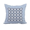 thumbnail image 1 of 18 x 18 Inch Nautical Geo Square Blue Geometric Print Decorative Polyester Throw Pillow with Linen Texture, 1 of 1