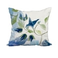 thumbnail image 1 of 18 x 18 Inch Navy Blue Floral Print Decorative Polyester Throw Pillow with a Linen Texture, 1 of 1