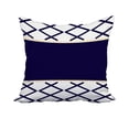 thumbnail image 1 of 18 x 18 Inch Navy Blue Geometric Print Decorative Polyester Throw Pillow with a Linen Texture, 1 of 1