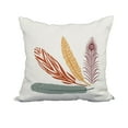 thumbnail image 1 of 18 x 18 Inch Orange Floral Print Decorative Polyester Throw Pillow with a Linen Texture, 1 of 1