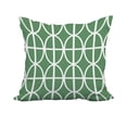 thumbnail image 1 of 18 x 18 Inch Ovals and Stripes Green Geometric Print Decorative Polyester Throw Pillow with Linen Texture, 1 of 1