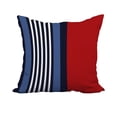 thumbnail image 1 of 18 x 18 Inch Red Stripe Print Decorative Polyester Throw Pillow with a Linen Texture, 1 of 1