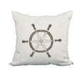 thumbnail image 1 of 18 x 18 Inch Ship Wheel Ivory Geometric Print Decorative Polyester Throw Pillow with Linen Texture, 1 of 1