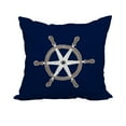 thumbnail image 1 of 18 x 18 Inch Ship Wheel Navy Geometric Print Decorative Polyester Throw Pillow with Linen Texture, 1 of 1