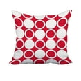 thumbnail image 1 of 18 x 18 Inch Small Modcircles Red Geometric Print Decorative Polyester Throw Pillow with Linen Texture, 1 of 1