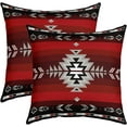 thumbnail image 1 of 18 x 18-Inch Southwest Native Design Square Cushion Covers Set of 2 Boys Girls Southwestern Geometric Reversible Throw Pillow Covers for Kids Tribal Pillow Covers Home Decor Red Grey, 1 of 6