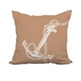 thumbnail image 1 of 18 x 18 Inch Taupe Nautical Print Decorative Polyester Throw Pillow with a Linen Texture, 1 of 1