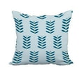 thumbnail image 1 of 18 x 18 Inch Teal Floral Print Decorative Polyester Throw Pillow with a Linen Texture, 1 of 1