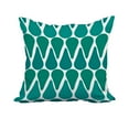 thumbnail image 1 of 18 x 18 Inch Teal Geometric Print Decorative Polyester Throw Pillow with a Linen Texture, 1 of 1