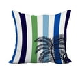 thumbnail image 1 of 18 x 18 Inch Thin Stripe Palm Green Stripe Print Decorative Polyester Throw Pillow with Linen Texture, 1 of 1