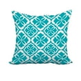 thumbnail image 1 of 18 x 18 Inch Turquoise Geometric Print Decorative Polyester Throw Pillow with a Linen Texture, 1 of 1