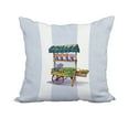 thumbnail image 1 of 18 x 18 Inch Veggie Cart Light Blue Geometric Print Decorative Polyester Throw Pillow with Linen Texture, 1 of 1